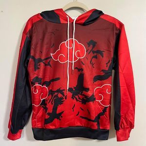 Naruto Shippuden Akatsuki Cloud Anime Pullover Hoodie Size Small